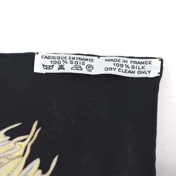 HERMES Authentic Black Silk Scarf - Picture 5 of 6